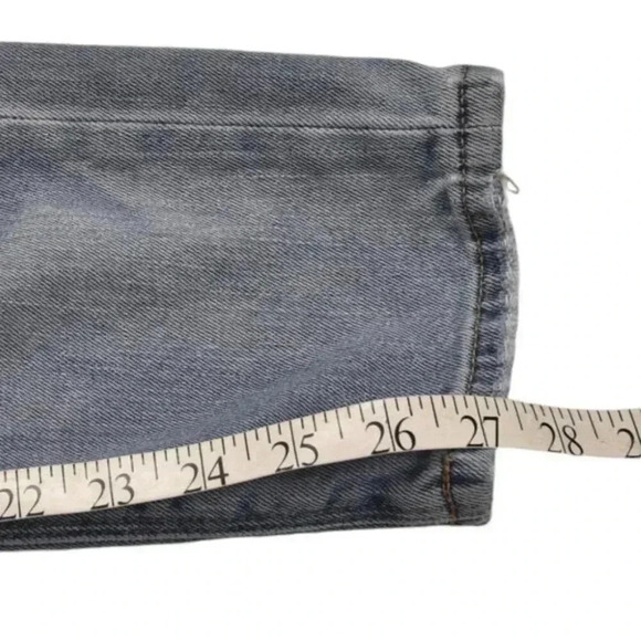 American Eagle Mom Jeans Ripped Distressed Blue High  Waist Size 4 - Picture 13 of 14